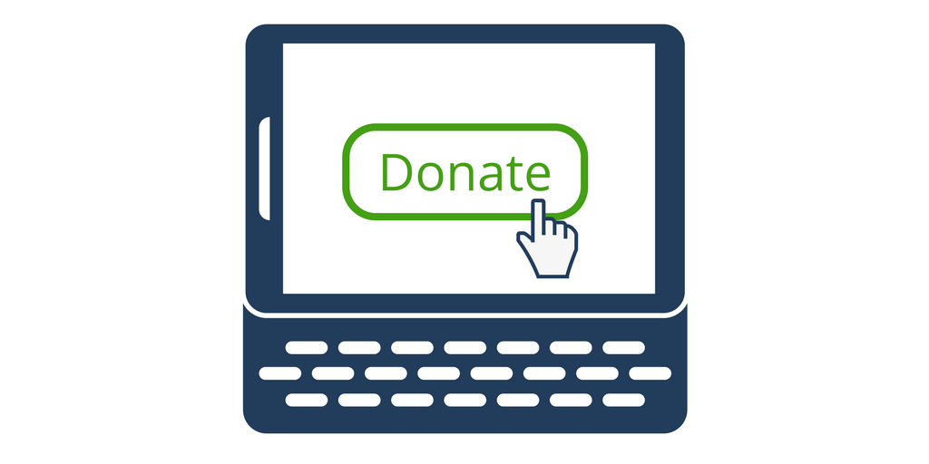 computer screen with donate button