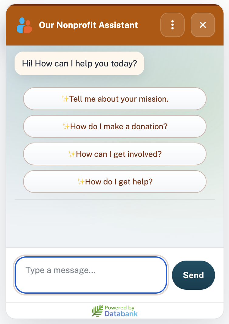 AI Chatbot for Nonprofits | 24/7 Donor & Visitor Engagement | thedatabank